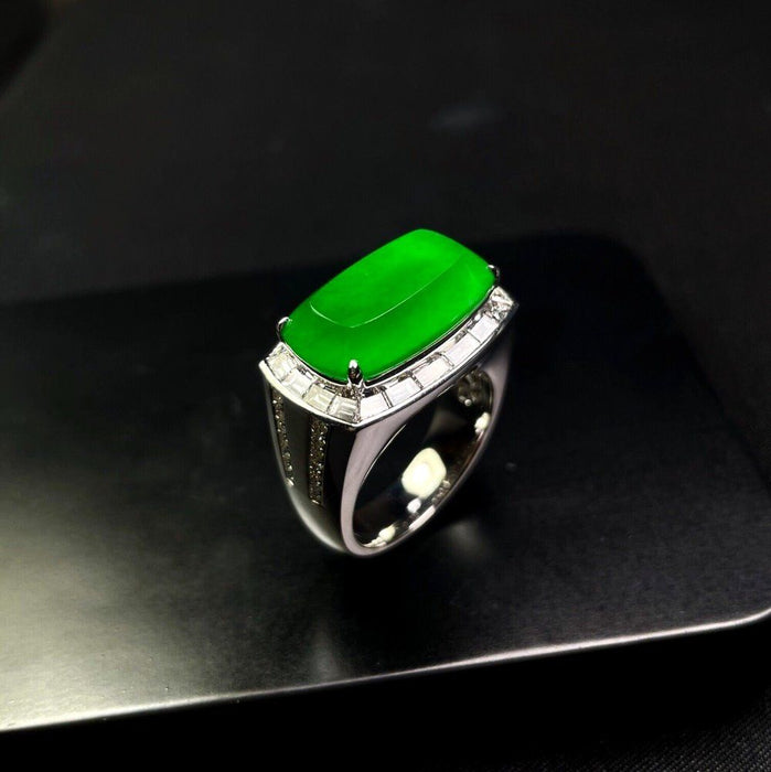 Glassy imperial green jadeite ring-ZROLMA(JZ2024921001)