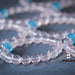 Pale Pink Crystal and Blue Aquamarine Beaded Bracelet-325404 - ZROLMA