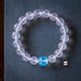 Pale Pink Crystal and Blue Aquamarine Beaded Bracelet-325404 - ZROLMA