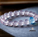 Pale Pink Crystal and Blue Aquamarine Beaded Bracelet-325404 - ZROLMA