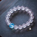 Pale Pink Crystal and Blue Aquamarine Beaded Bracelet-325404 - ZROLMA