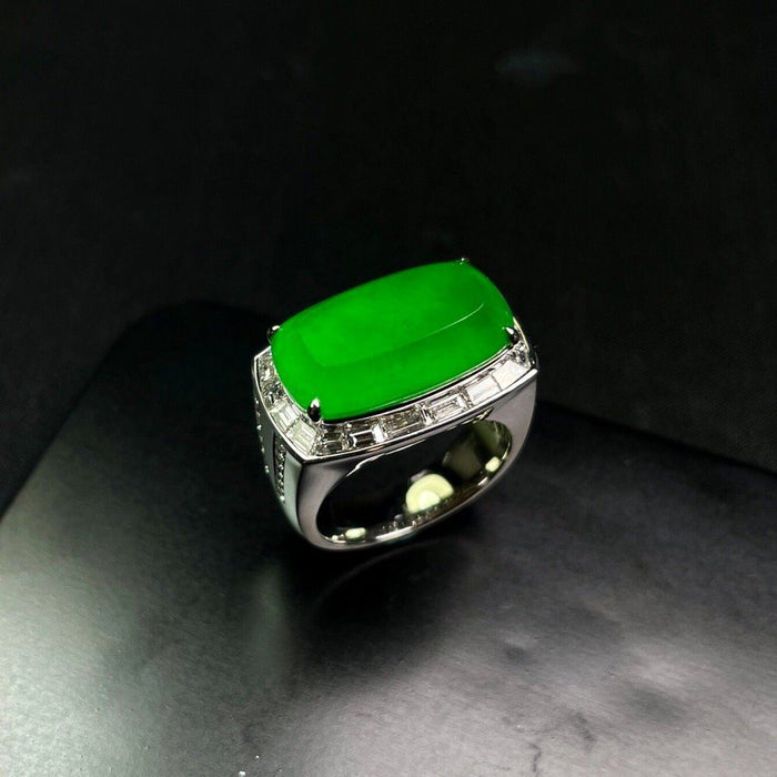 Anillo de jadeíta imperial verde vidrioso - ZROLMA (JZ2024921001) 