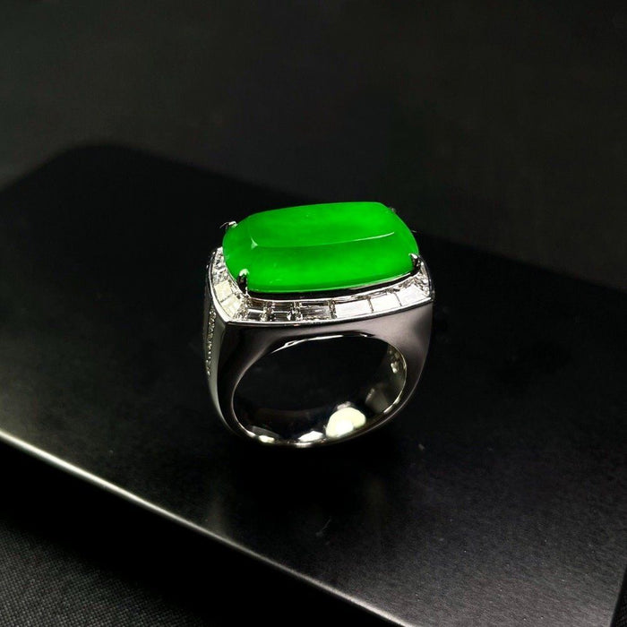 Glassy imperial green jadeite ring-ZROLMA(JZ2024921001)