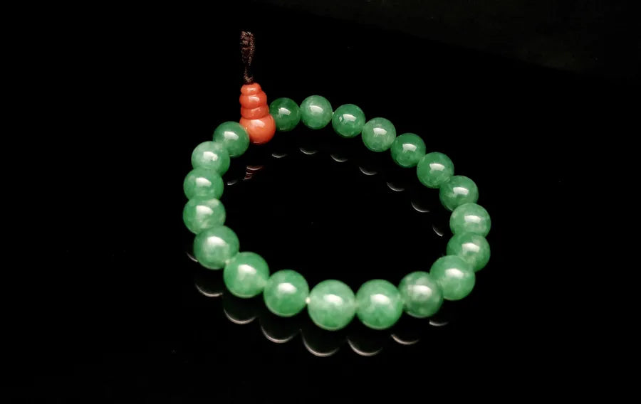 Green jadeite round beads bracelet--ZROLMA(SC2024913001)