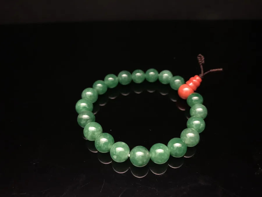 Green jadeite round beads bracelet--ZROLMA(SC2024913001)