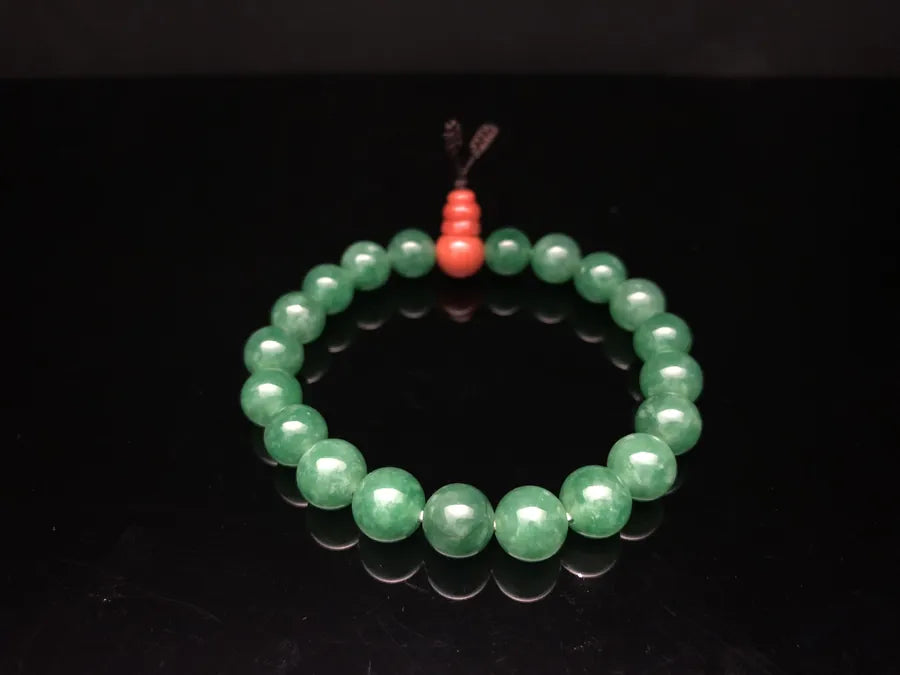 Green jadeite round beads bracelet--ZROLMA(SC2024913001)