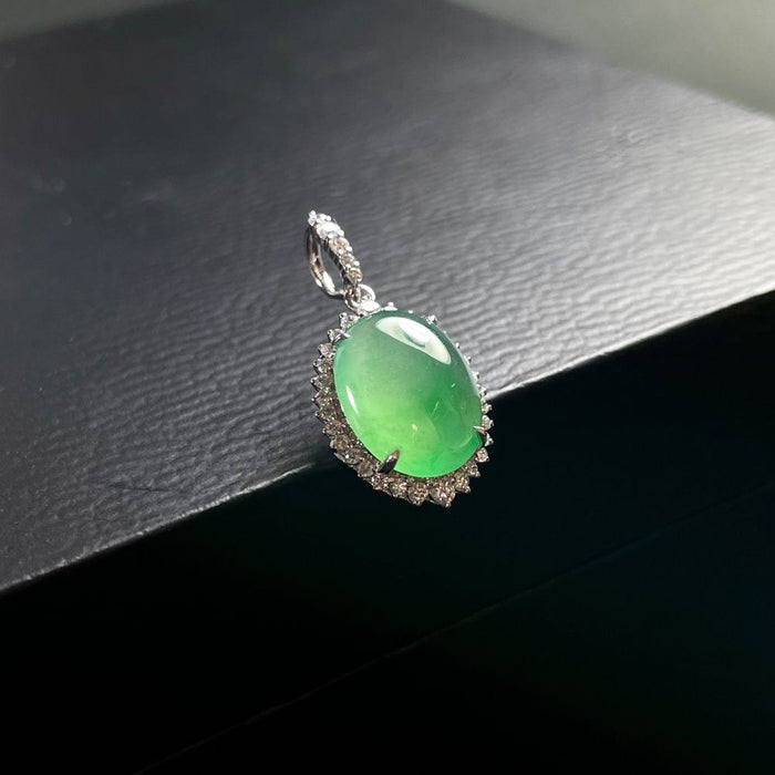 Ice-green luxury-set cabochon pendant-ZROLMA(DZ2024921001)