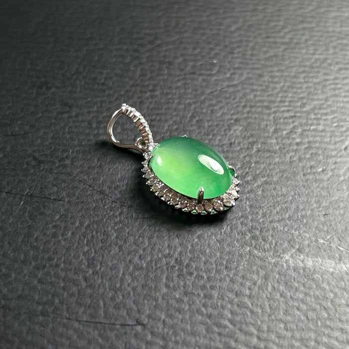 Ice-green luxury-set cabochon pendant-ZROLMA(DZ2024921001)