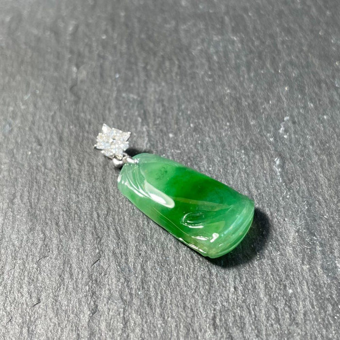 Colgante de bambú de jadeíta de color verde hielo intenso - ZROLMA (DZ2024921001)