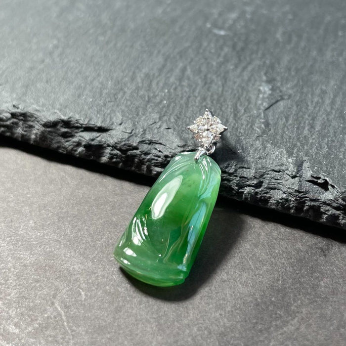 Rich ice-green jadeite bamboo pendant-ZROLMA(DZ2024921001)