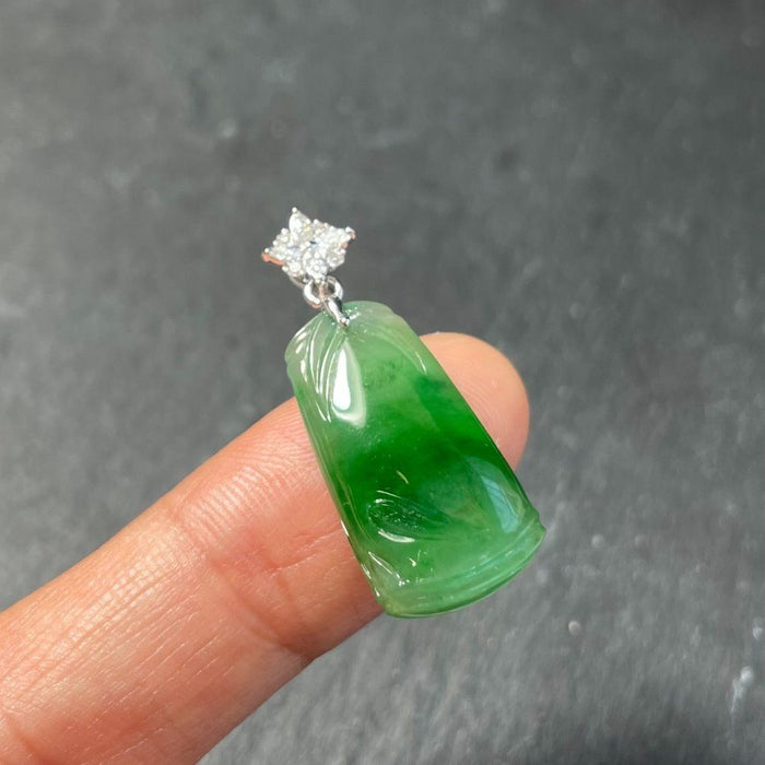 Rich ice-green jadeite bamboo pendant-ZROLMA(DZ2024921001)