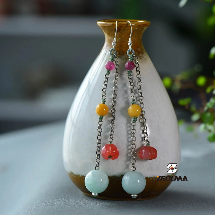 Tibetan characteristic jade Earrings 2024 30 - ZROLMA