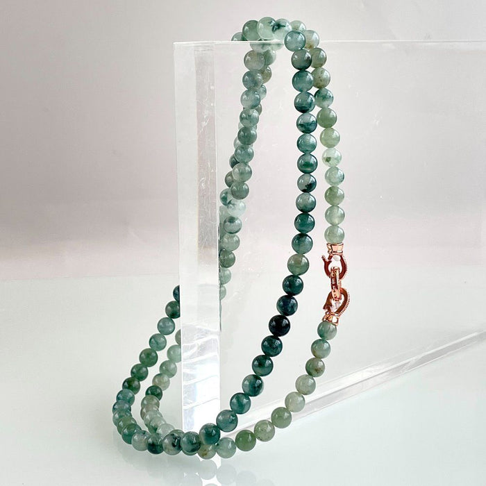 Ice waxy type floating flower jadeite bead chain with 108 beads--ZROLMA(ZC2024913001)