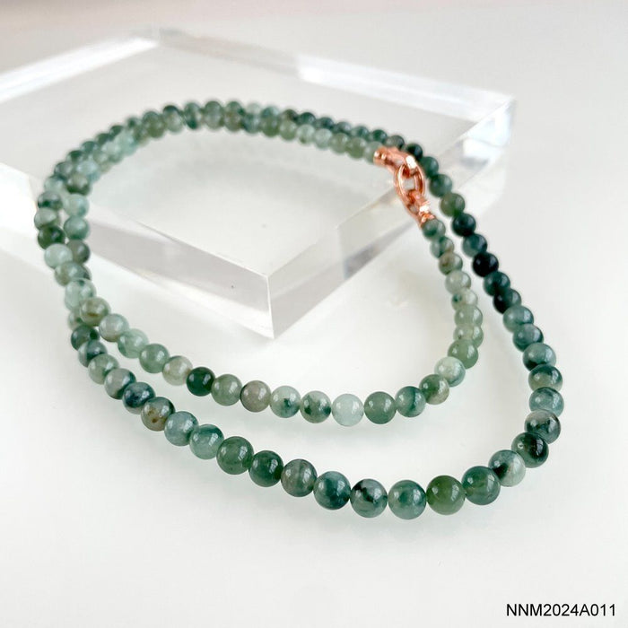 Ice waxy type floating flower jadeite bead chain with 108 beads--ZROLMA(ZC2024913001)