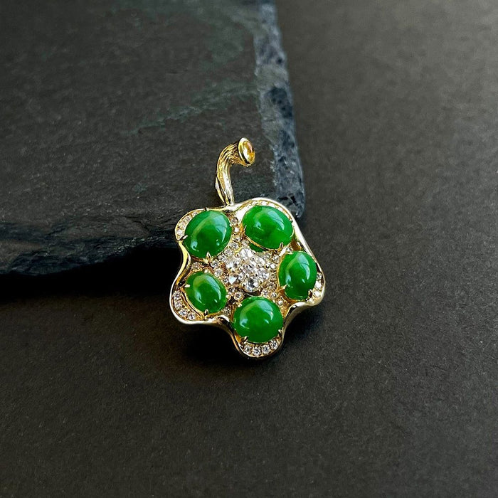 Emerald cabochon inlaid pendant-ZROLMA(DZ2024921001)