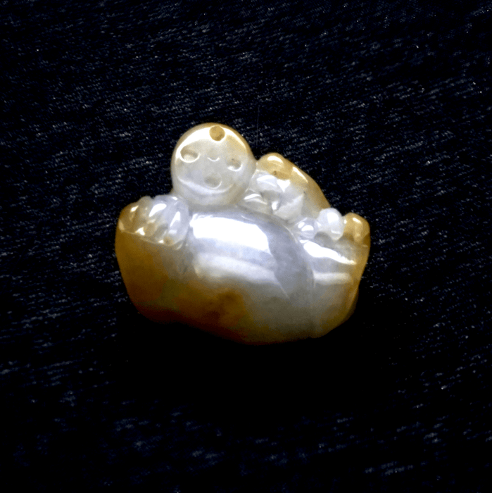 Yellow jadeite with contrasting colors triangular golden toad--ZROLMA(DZ2024923001)XL