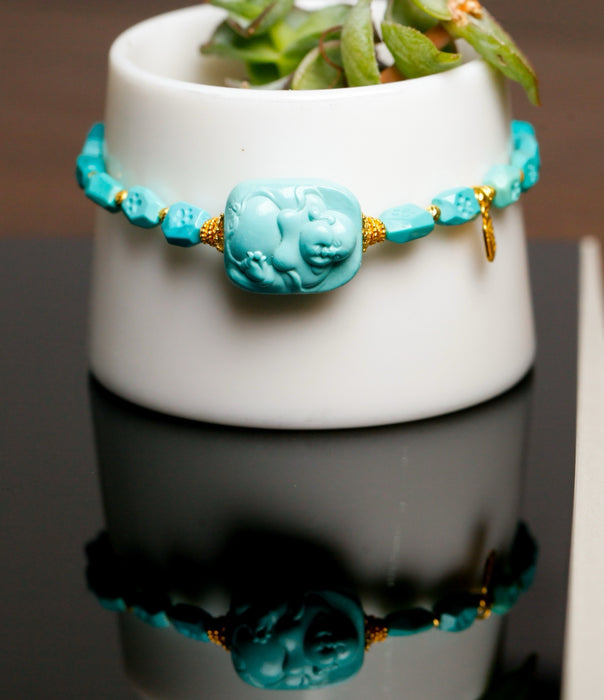 Turquoise Happy Buddha Bracelet-ZROLMA(SC2024925001)