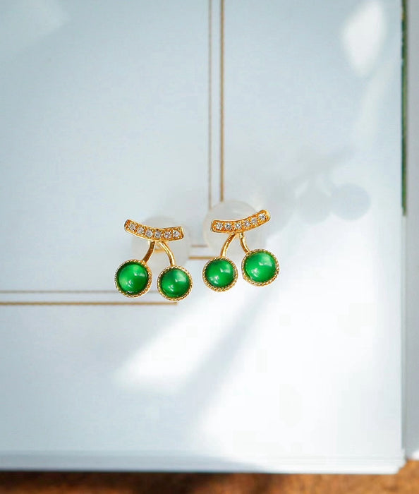 Jadeite cherry earrings-ZROLMA(ES2024925001)