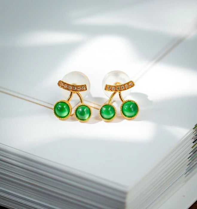 Jadeite cherry earrings-ZROLMA(ES2024925001)