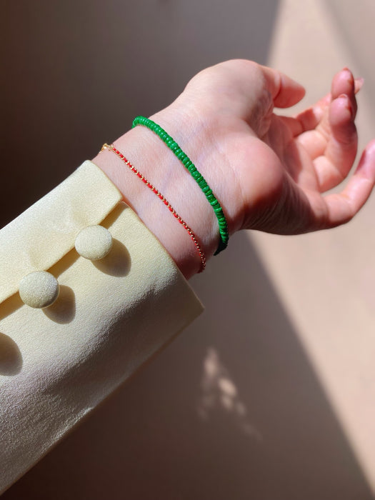 Spicy green jadeite bead bracelet-ZROLMA(SC2024924001)