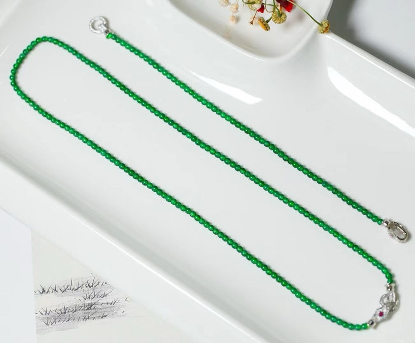 Spicy green jadeite necklace-ZROLMA(ZC2024924001)