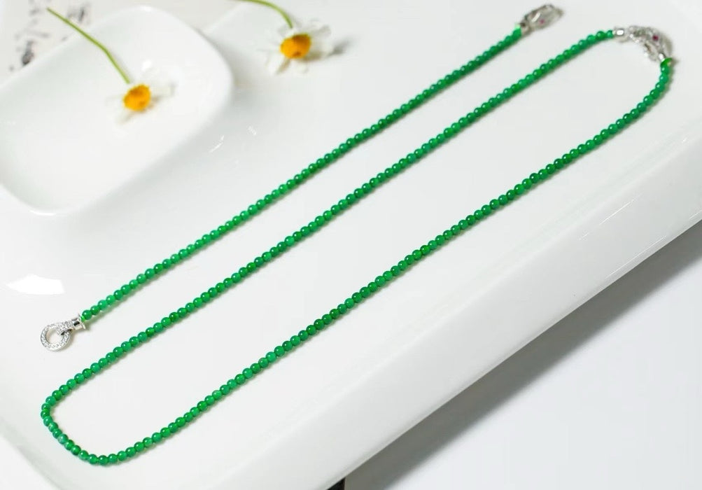 Spicy green jadeite necklace-ZROLMA(ZC2024924001)