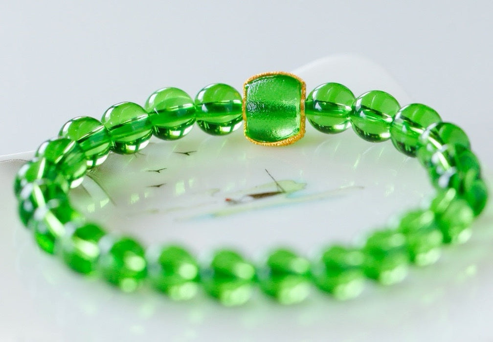 Crystal green glass beaded bracelet-ZROLMA(SC2024924001)