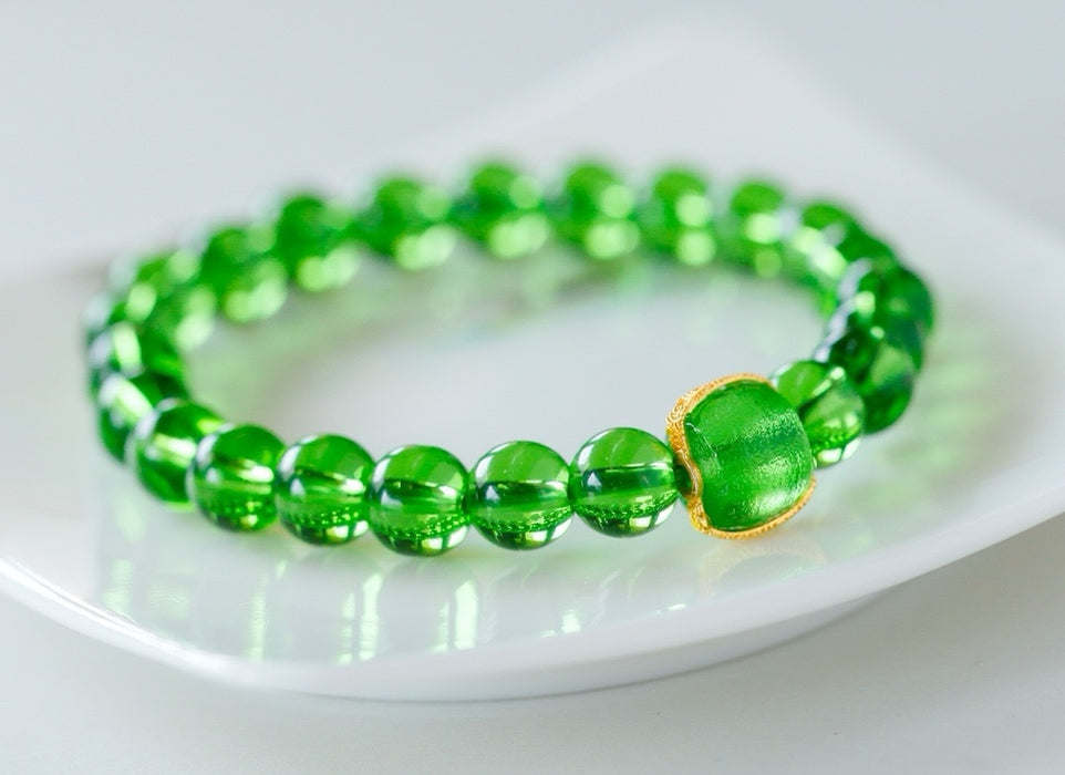 Crystal green glass beaded bracelet-ZROLMA(SC2024924001)