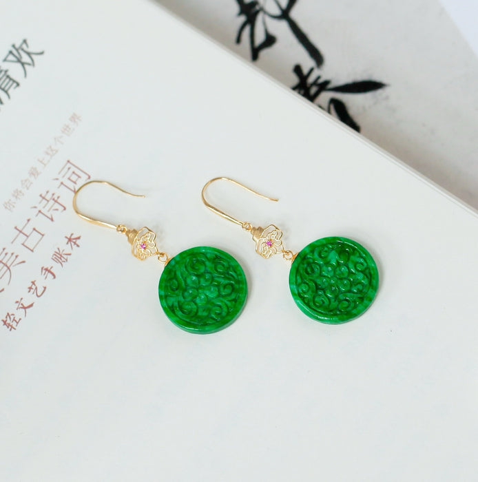 Radiant green jade earrings-ZROLMA(EG2024921001)