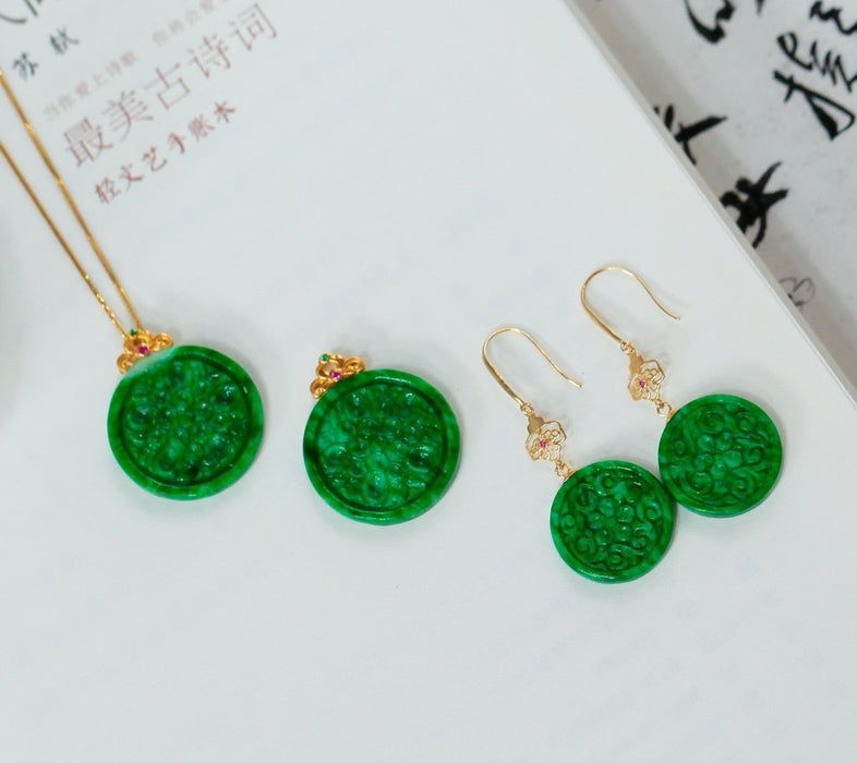 Radiant green jade earrings-ZROLMA(EG2024921001)