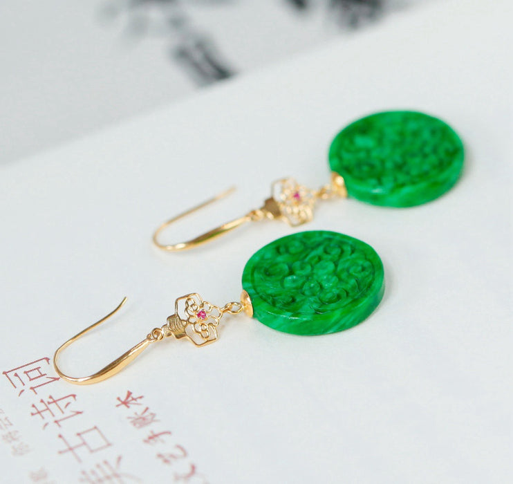 Radiant green jade earrings-ZROLMA(EG2024921001)