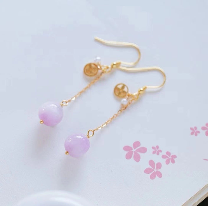 Cat's eye kunzite earrings-ZROLMA(EG2024919001)