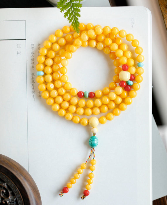 Natural full beeswax bead string-(ZC2024920001)