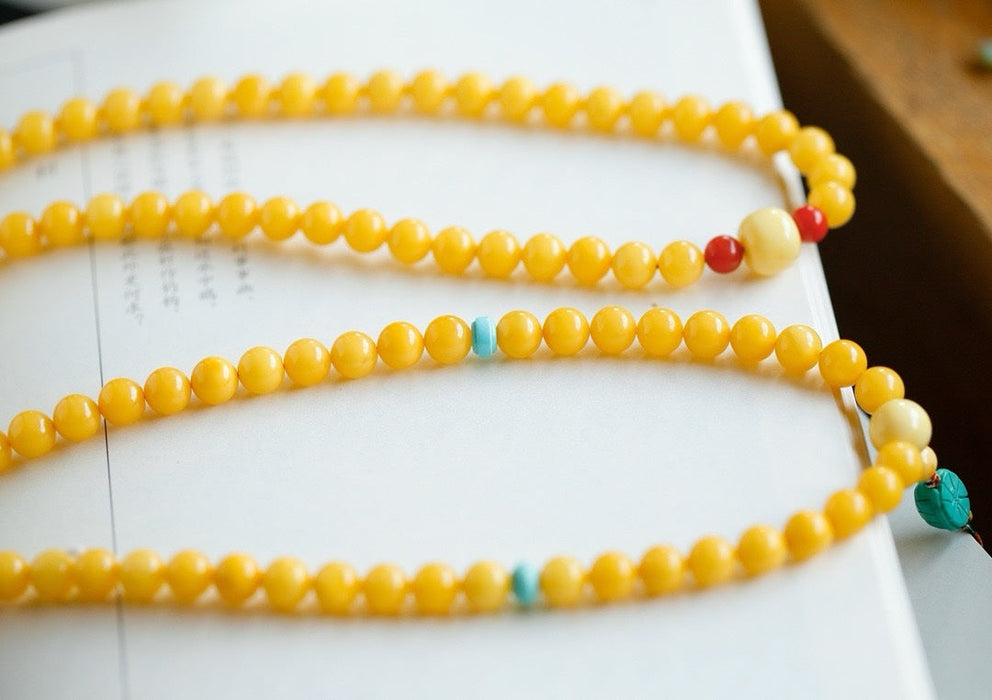 Natural full beeswax bead string-(ZC2024920001)