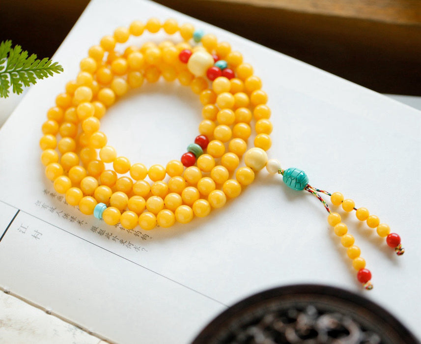 Natural full beeswax bead string-(ZC2024920001)