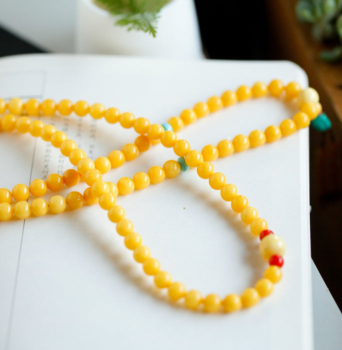 Natural full beeswax bead string-(ZC2024920001)