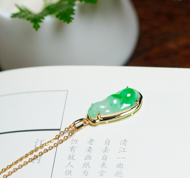 Floating yang green fortune bean pendant-ZROLMA(DZ2024920001)