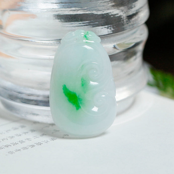 Emerald green jadeite Ruyi pendant-ZROLMA(DZ2024920001)