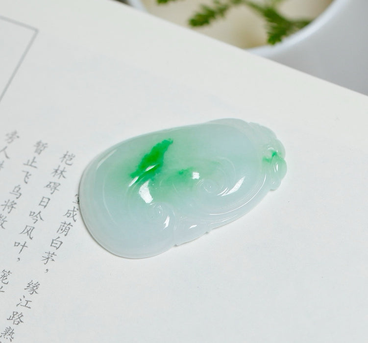 Emerald green jadeite Ruyi pendant-ZROLMA(DZ2024920001)