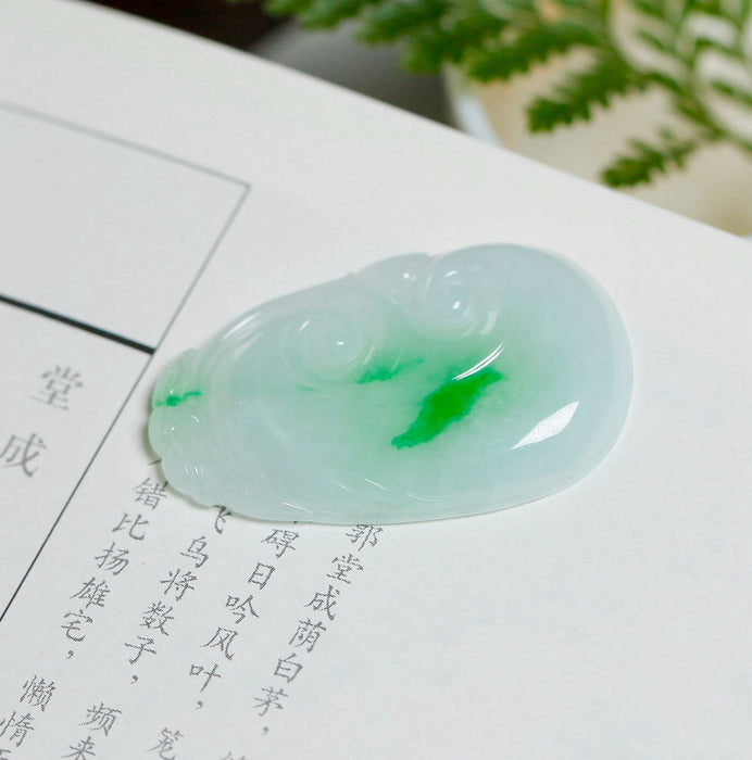 Emerald green jadeite Ruyi pendant-ZROLMA(DZ2024920001)