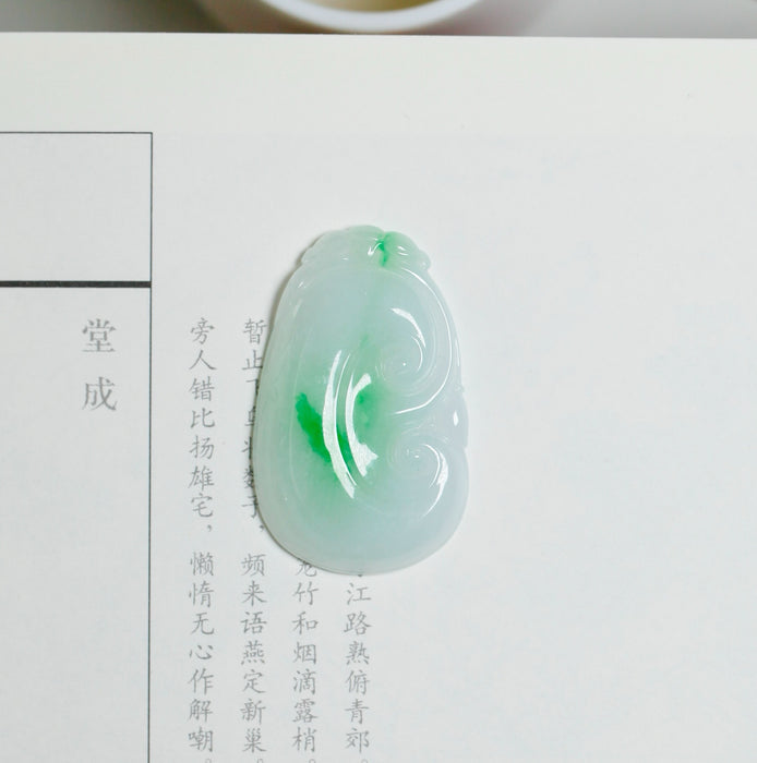 Emerald green jadeite Ruyi pendant-ZROLMA(DZ2024920001)