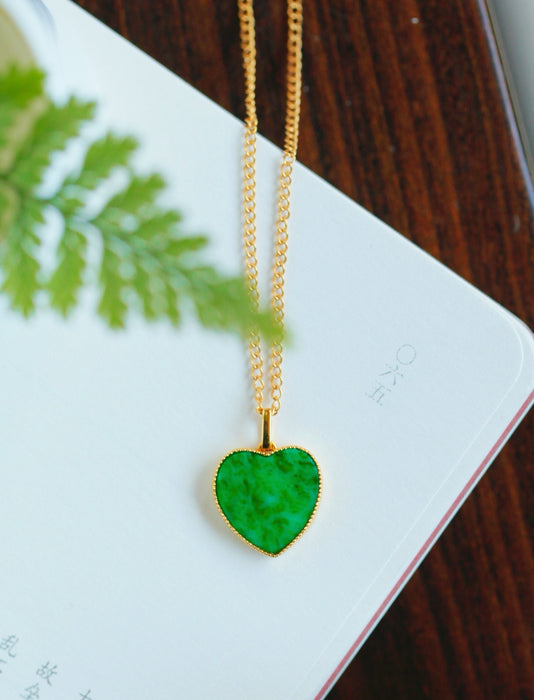 Spicy-colored heart-shaped jadeite pendant-ZROLMA(DZ2024924001)