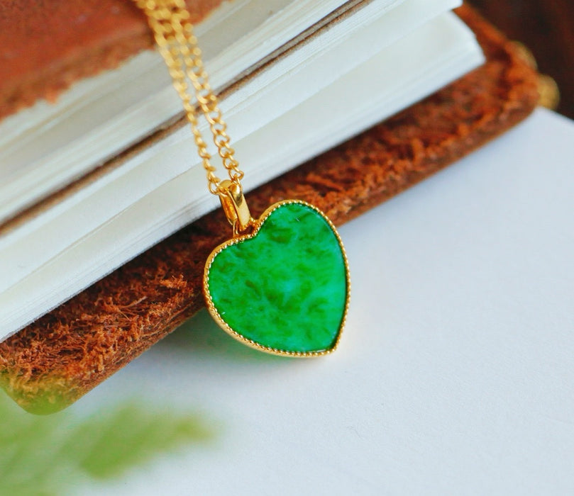 Spicy-colored heart-shaped jadeite pendant-ZROLMA(DZ2024924001)