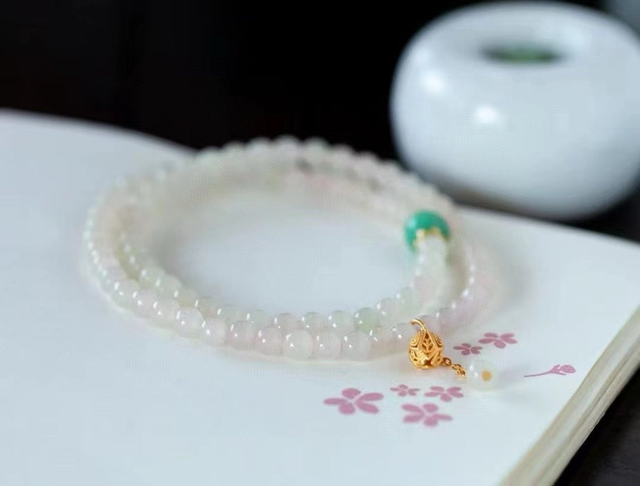 Hetian jade lotus pink double-circle bracelet-ZROLMA(SC2024923001)