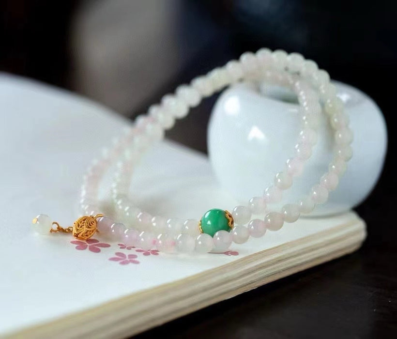 Hetian jade lotus pink double-circle bracelet-ZROLMA(SC2024923001)