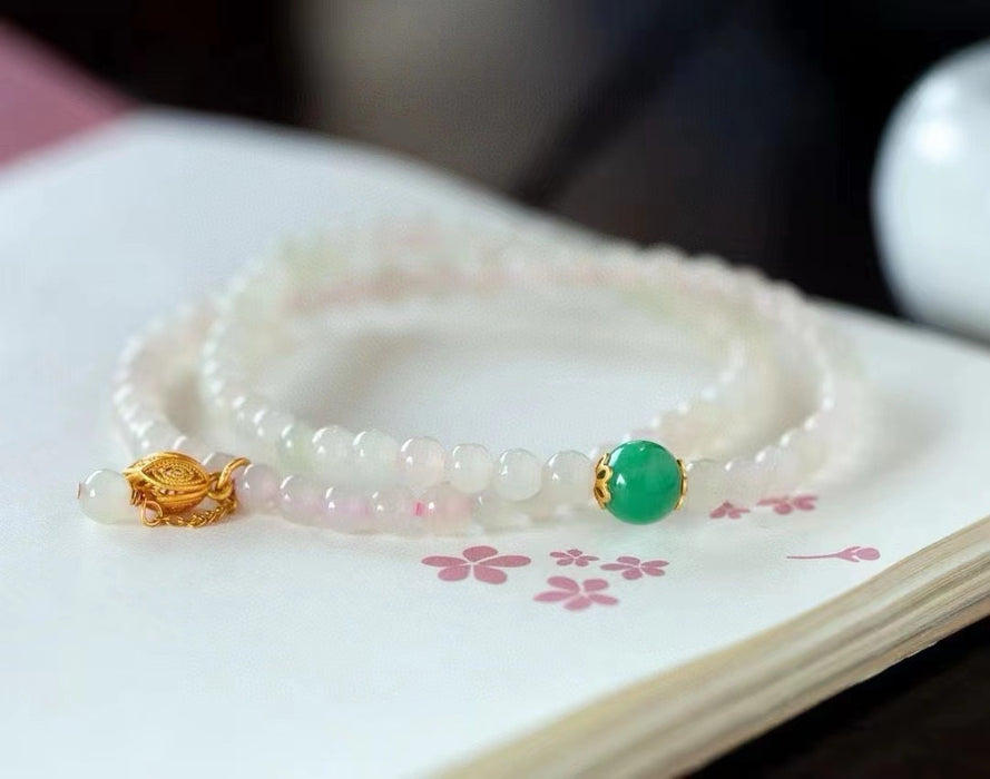 Hetian jade lotus pink double-circle bracelet-ZROLMA(SC2024923001)