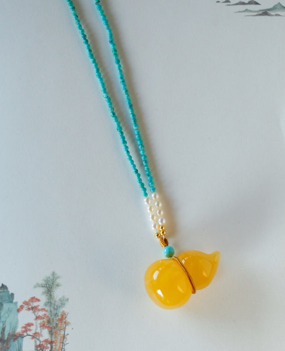 Chicken fat yellow amber gourd pendant-ZROLMA(DZ2024921001)