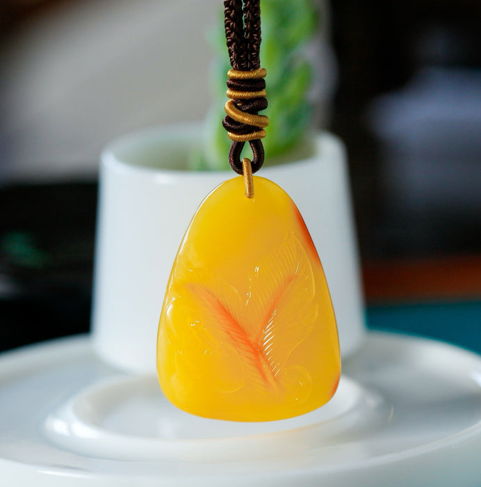 Natural chicken fat yellow amber gourd pendant-ZROLMA(DZ2024923001)