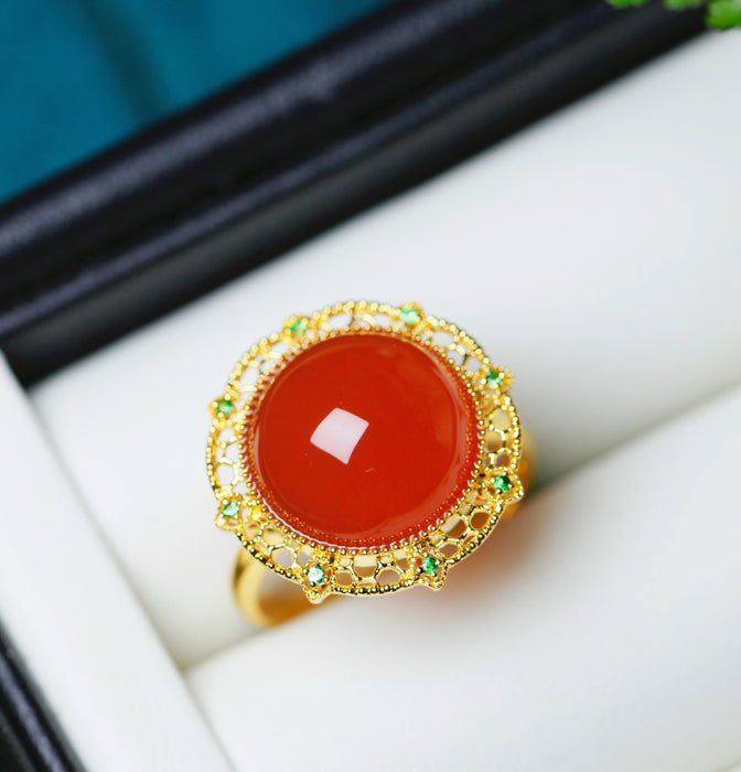 Anillo de huevo de paloma rojo rubí - ZROLMA (JZ2024921001)