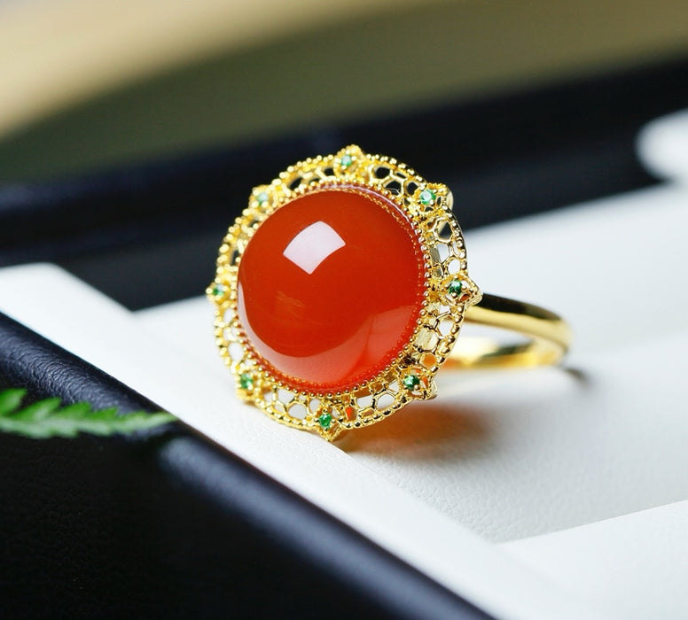 Anillo de huevo de paloma rojo rubí - ZROLMA (JZ2024921001)